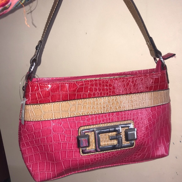 Guess Handbags - 🌸 GUESS Strawberry Red & Beige Shoulder Bag